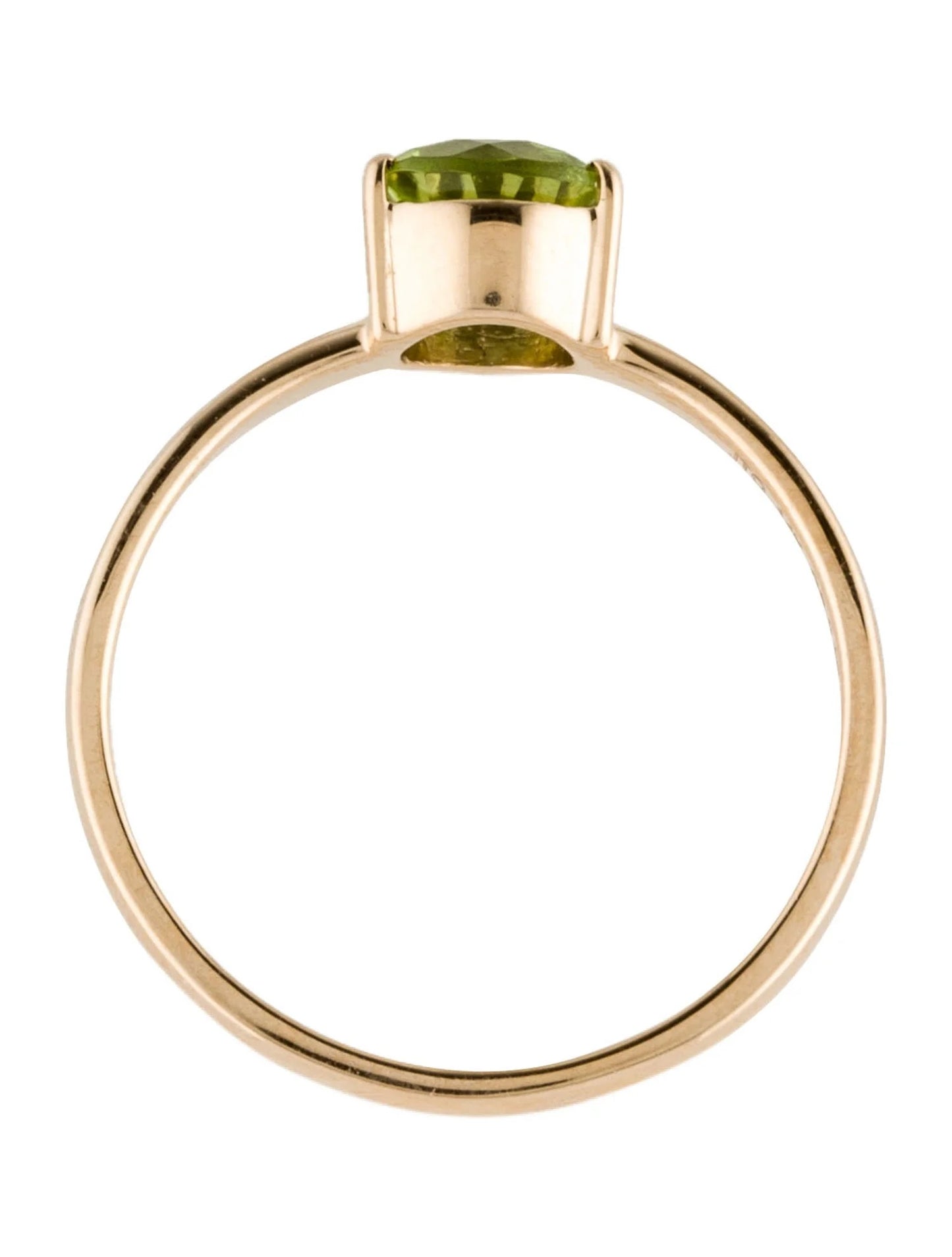 14K Peridot Solitaire Cocktail Ring