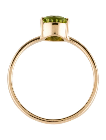 14K Peridot Solitaire Cocktail Ring