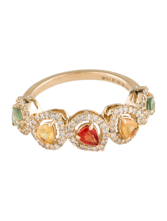 14K Sapphire & Diamond Band