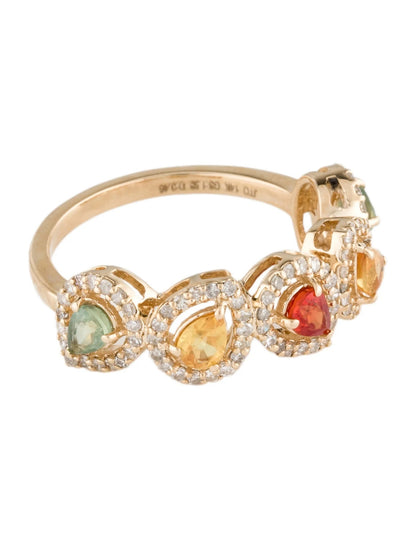 14K Sapphire & Diamond Band