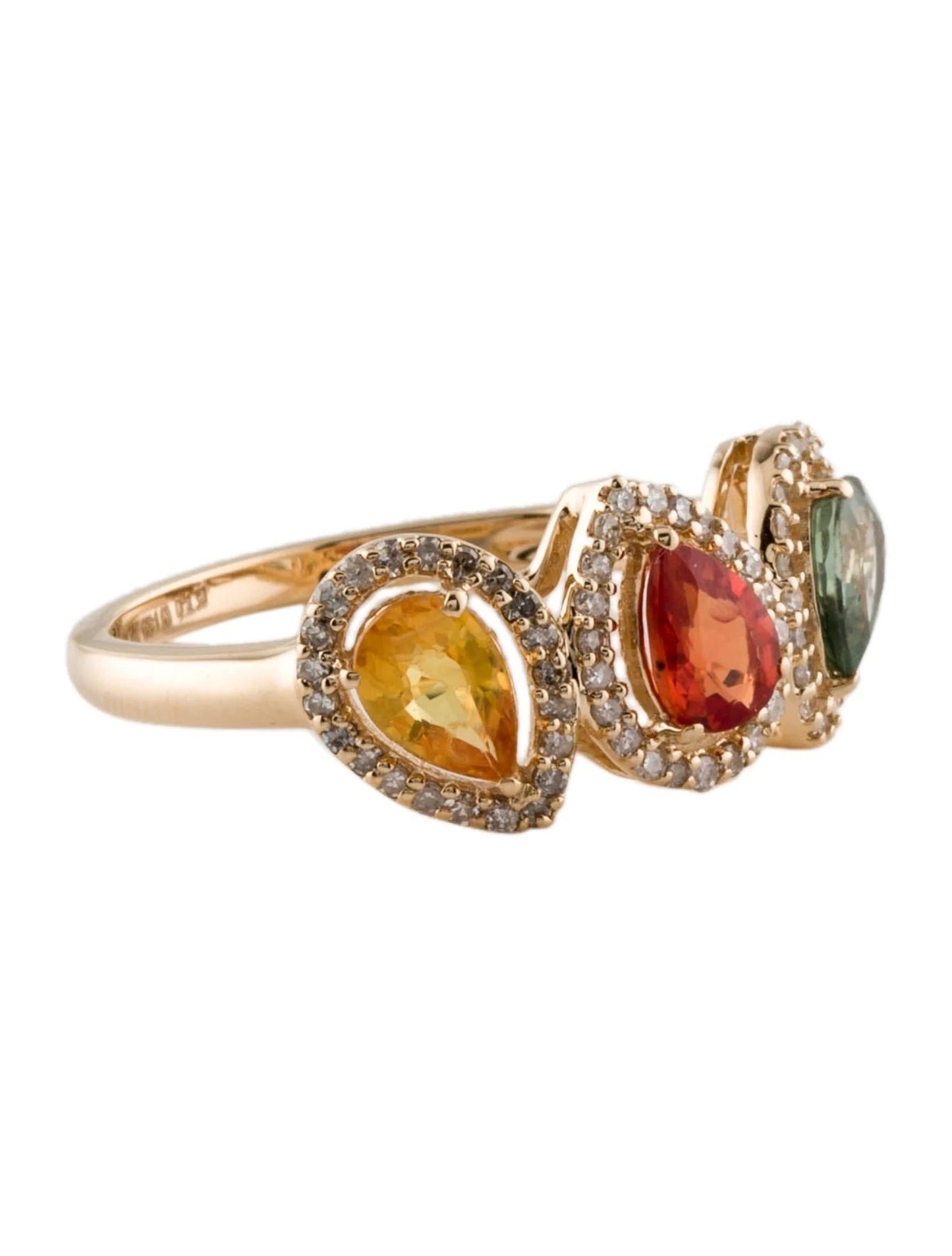 14K 1.29ctw Sapphire & Diamond Cocktail Ring