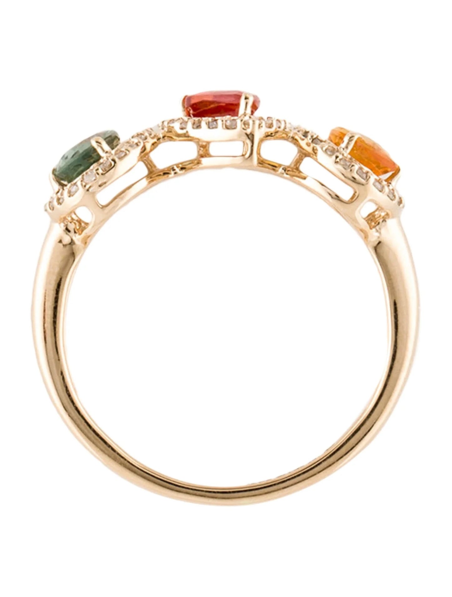 14K 1.29ctw Sapphire & Diamond Cocktail Ring