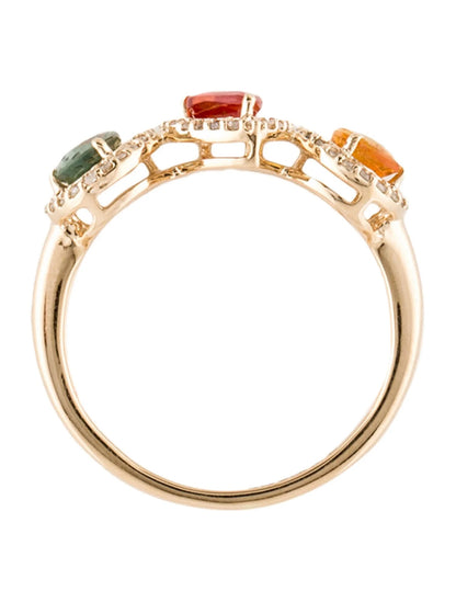 14K 1.29ctw Sapphire & Diamond Cocktail Ring