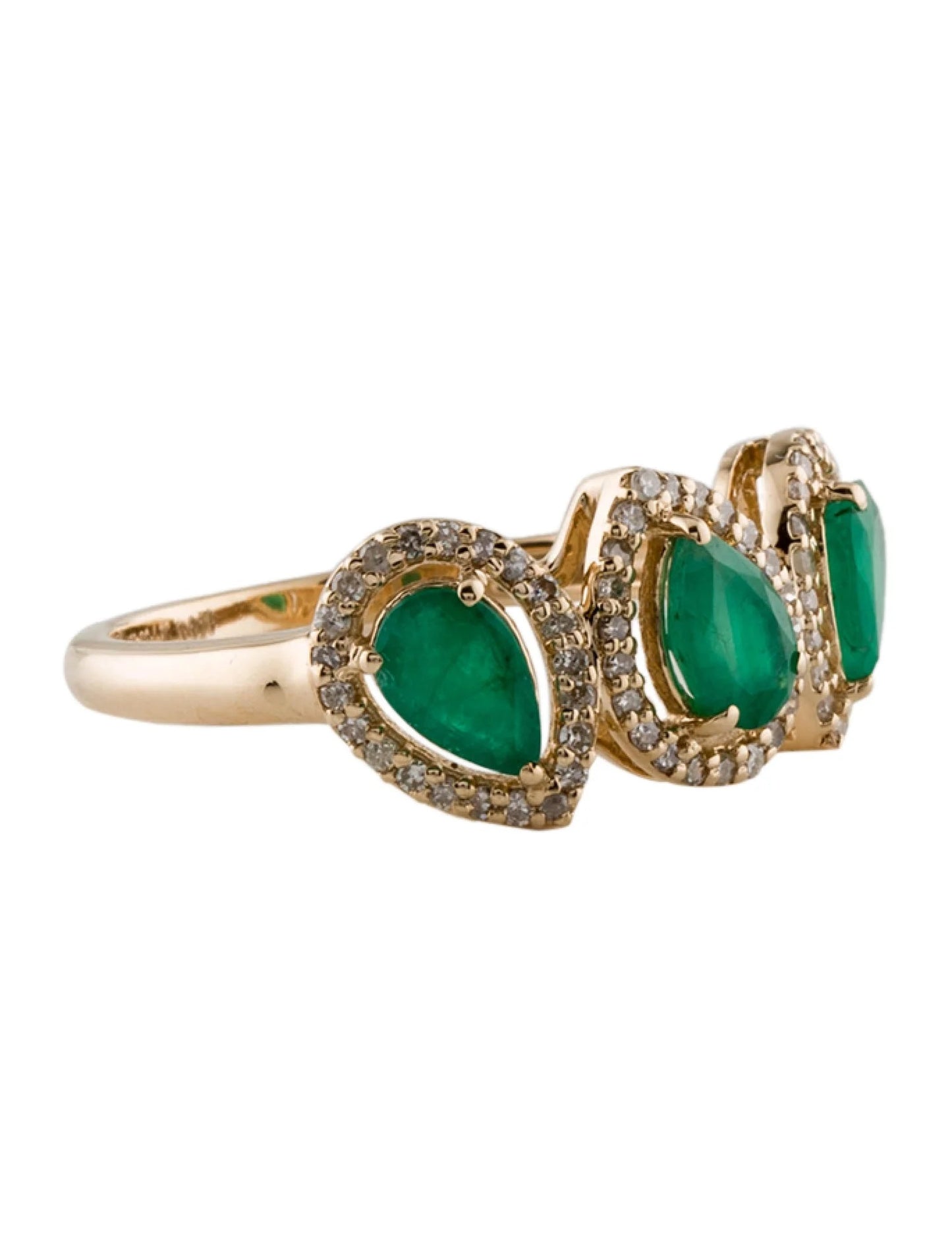 14K Emerald & Diamond Cocktail Ring