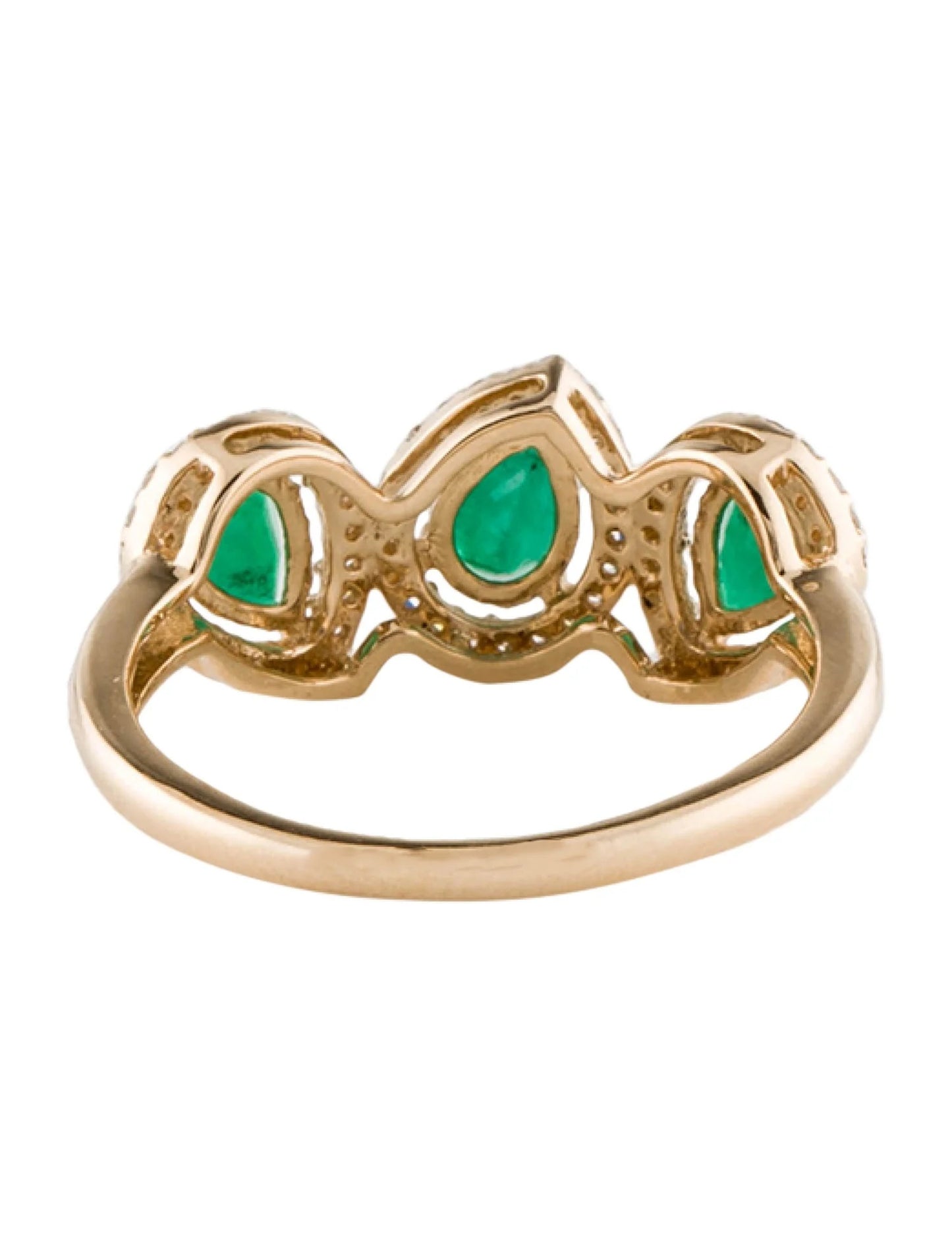 14K Emerald & Diamond Cocktail Ring