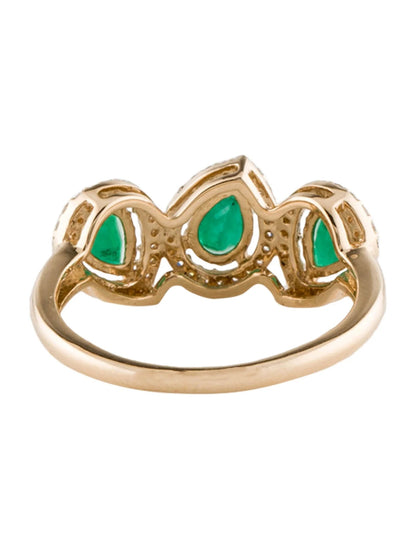 14K Emerald & Diamond Cocktail Ring