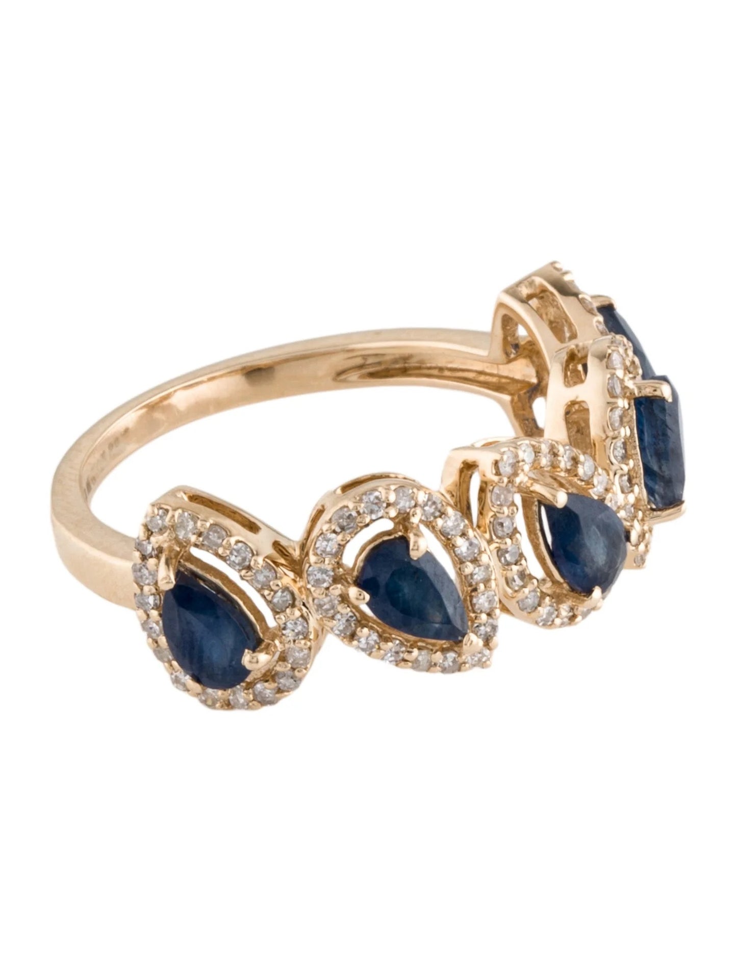 14K Sapphire & Diamond Band