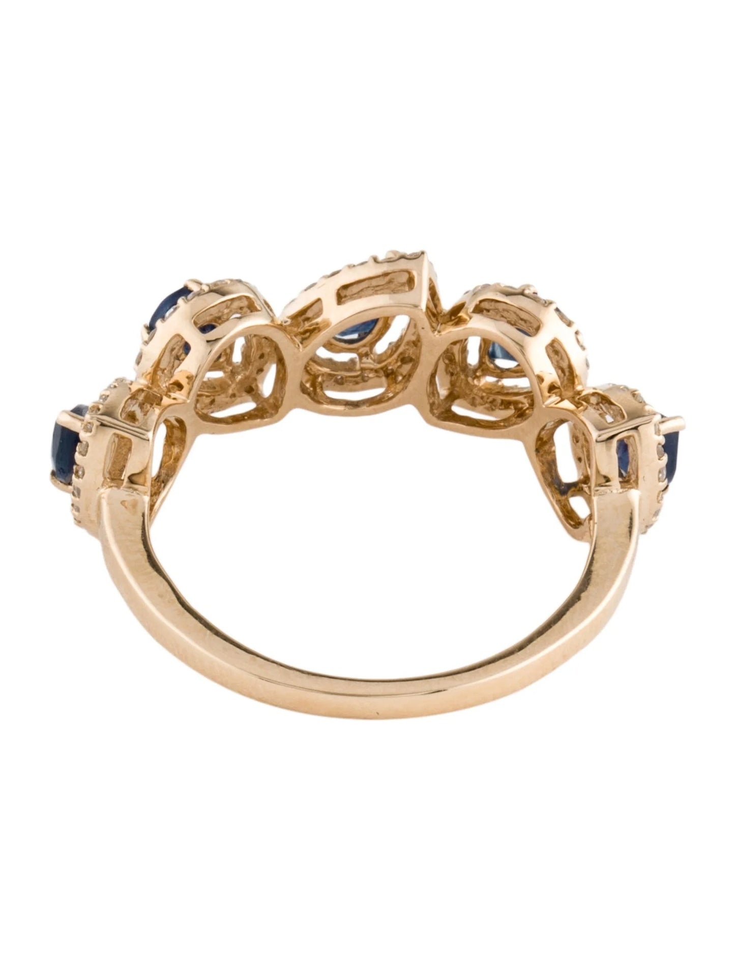 14K Sapphire & Diamond Band