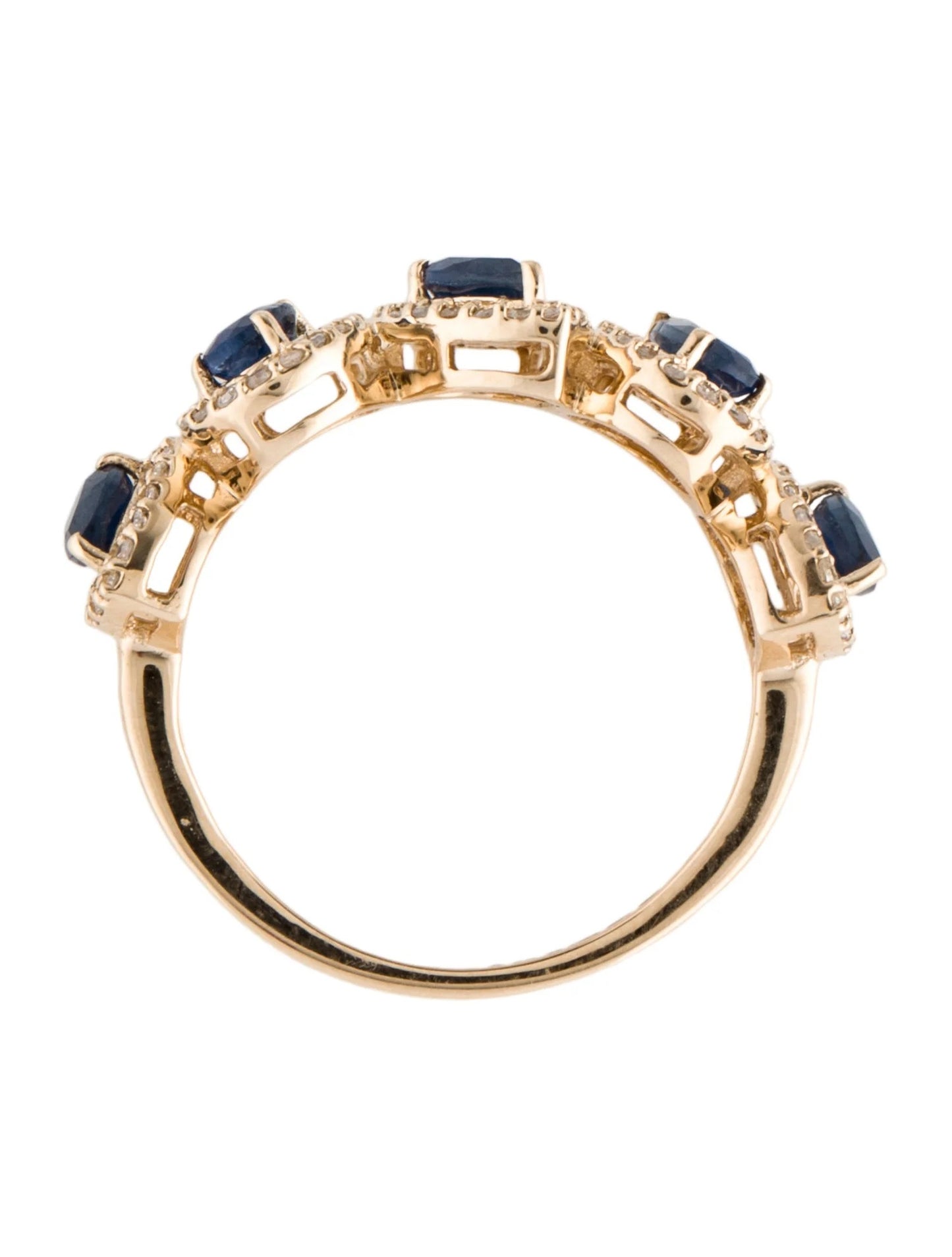 14K Sapphire & Diamond Band