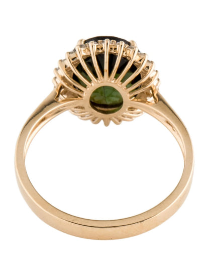 14K 3.42ctw Tourmaline & Diamond Cocktail Ring