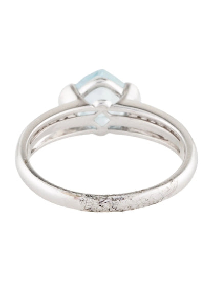 14K Aquamarine & Diamond Ring