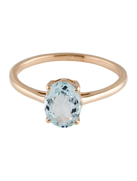 14K 1.00ct Aquamarine Cocktail Ring