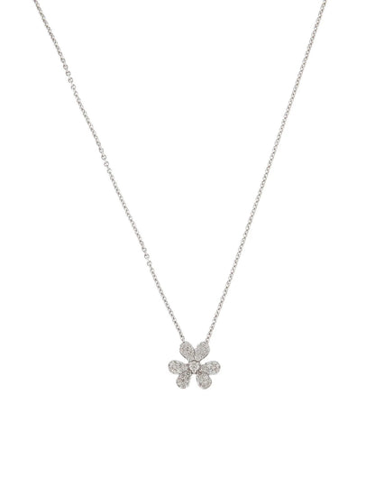 18K Diamond Floral Pendant Necklace