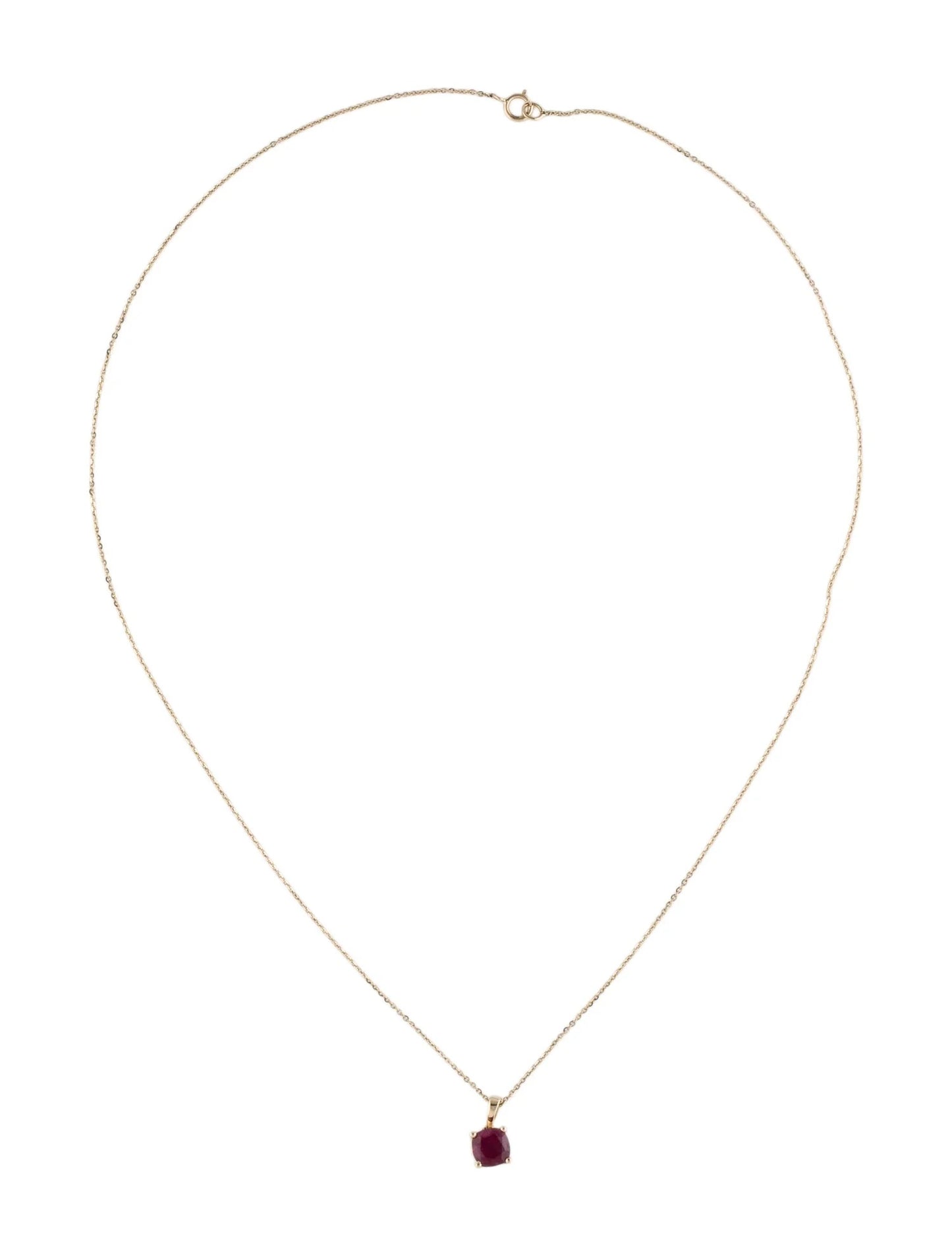 14K 1.49ct Ruby Pendant Necklace