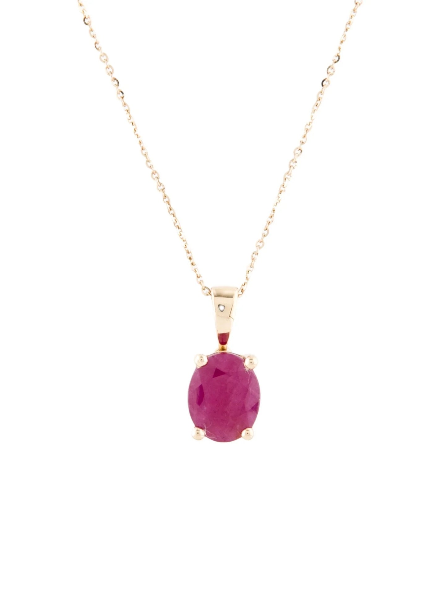 14K 2.87ct Ruby Pendant Necklace