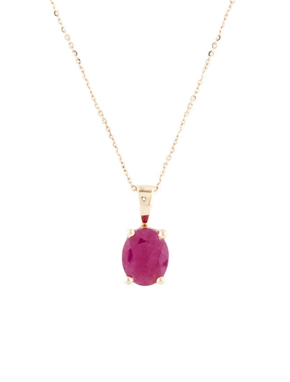 14K 2.87ct Ruby Pendant Necklace