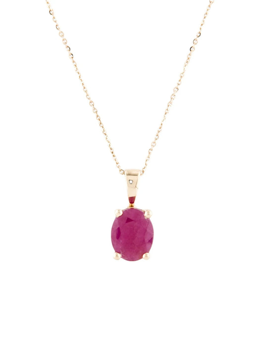 14K 2.87ct Ruby Pendant Necklace