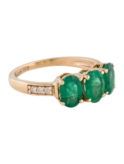 14K 2.10ctw Emerald & Diamond Band