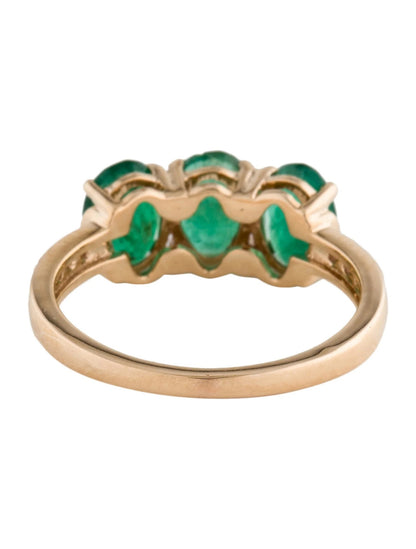 14K 2.10ctw Emerald & Diamond Band