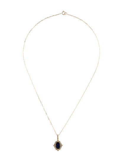 14K Sapphire & Diamond Pendant Necklace