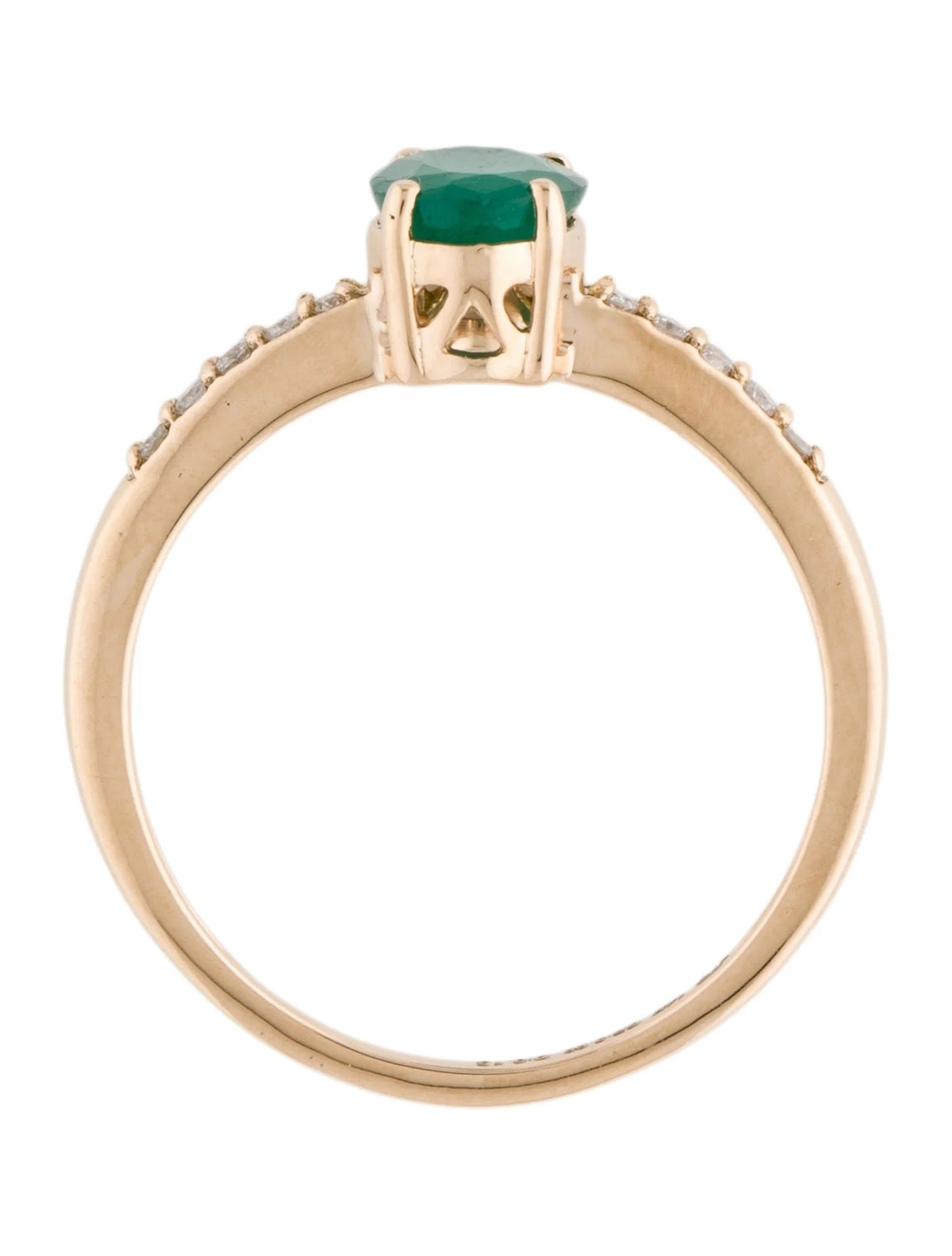 14K 1.12ctw Emerald & Diamond Ring