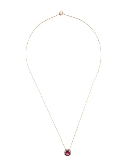14K 1.09ct Tourmaline & Diamond Pendant Necklace