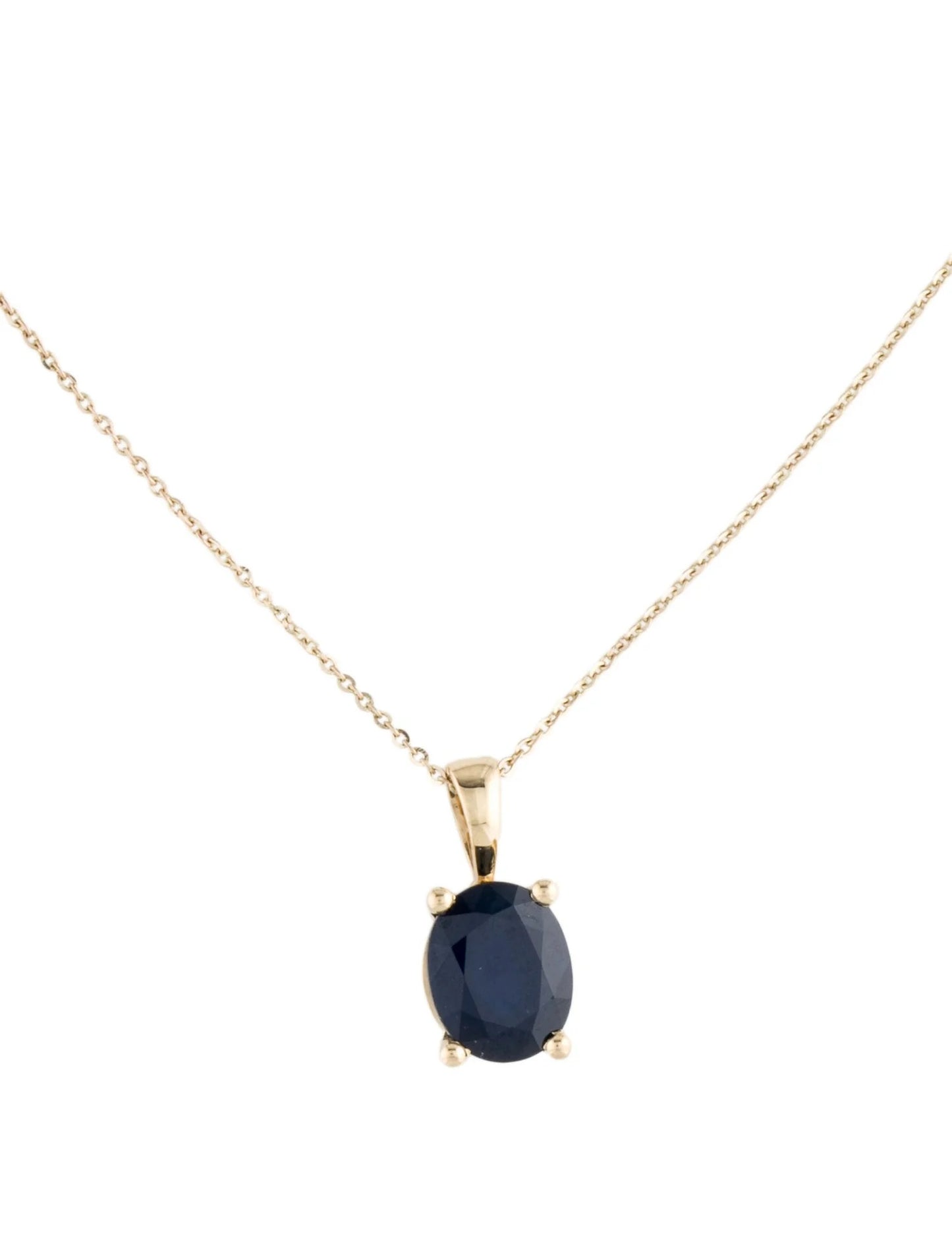 14K 3.61ct Sapphire Pendant Necklace