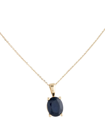 14K 3.61ct Sapphire Pendant Necklace