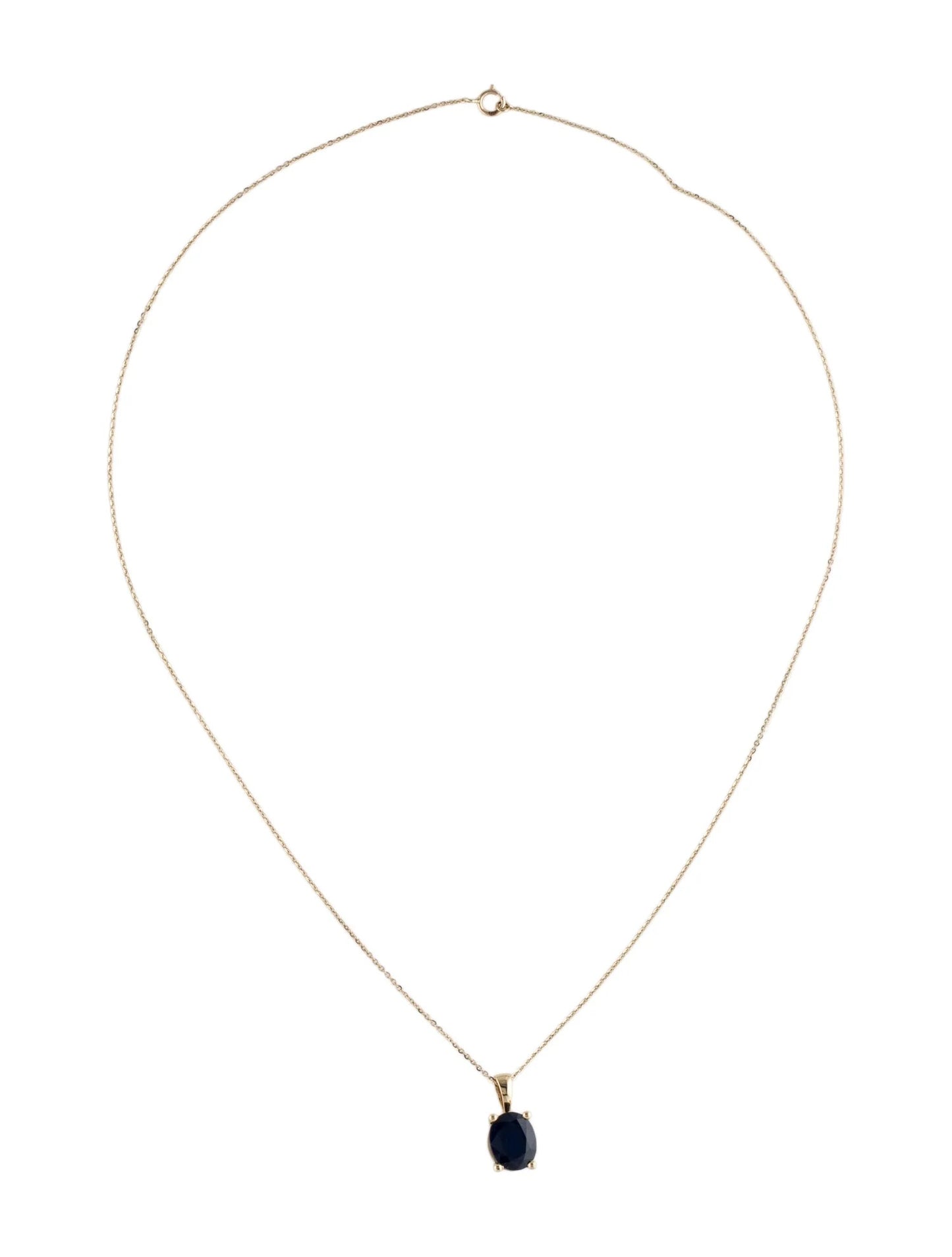 14K 3.61ct Sapphire Pendant Necklace