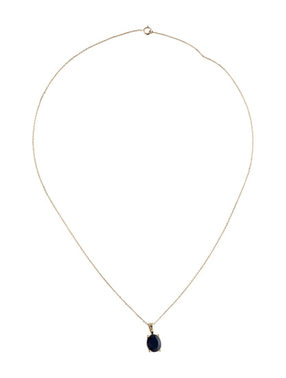 14K 3.61ct Sapphire Pendant Necklace