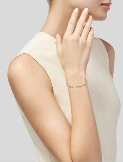 14K 11.79ctw Multi-Color Sapphire Tennis Bracelet