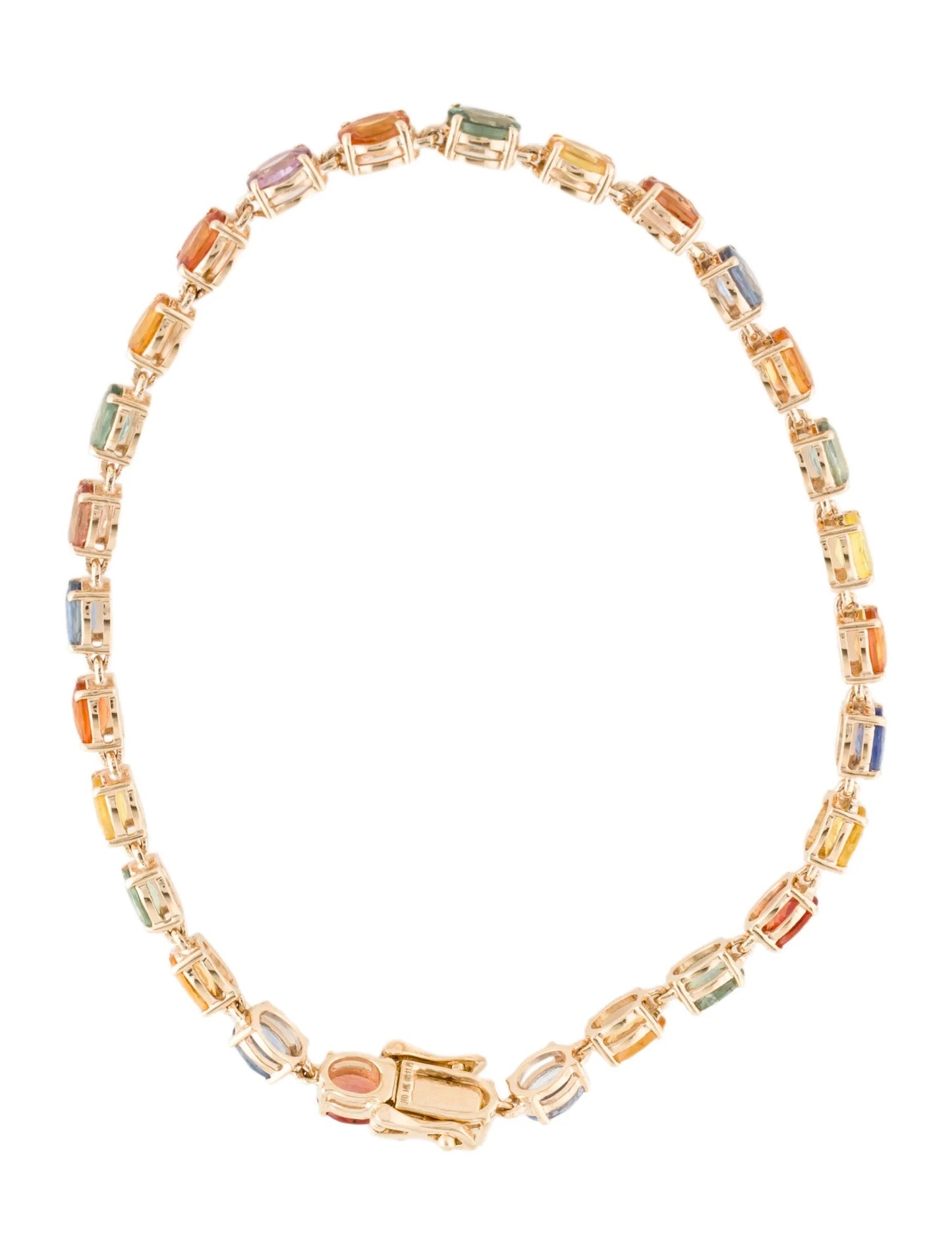 14K 11.79ctw Multi-Color Sapphire Tennis Bracelet