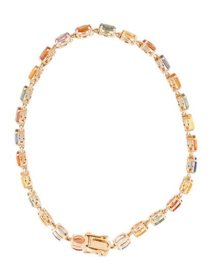14K 11.79ctw Multi-Color Sapphire Tennis Bracelet