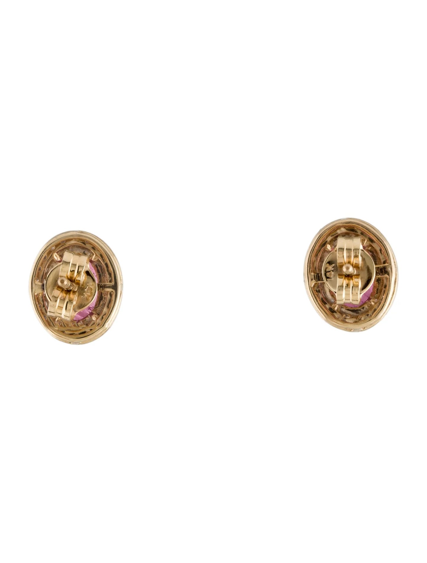 14K Tourmaline & Diamond Stud Earrings