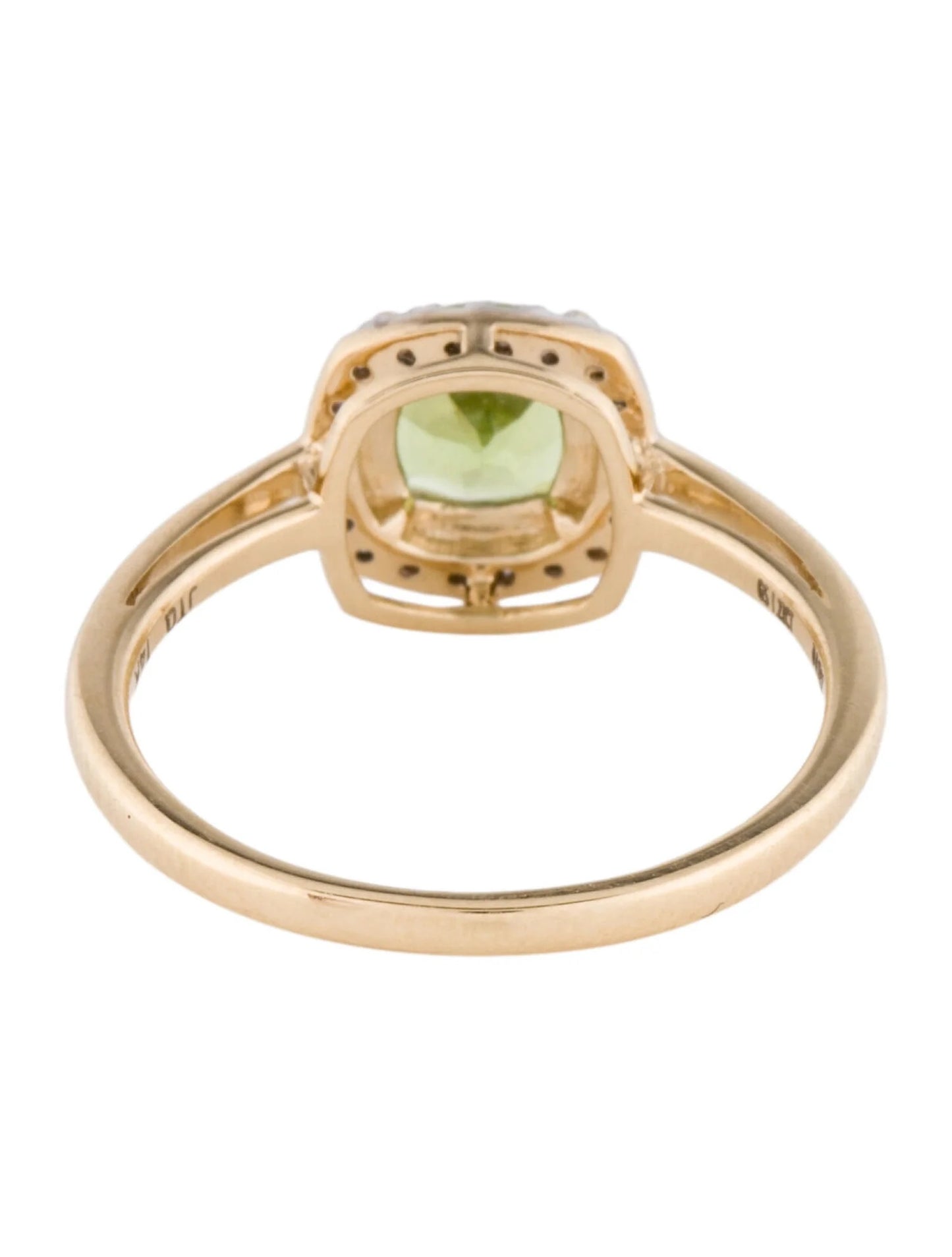 14K 1.23ct Peridot & Diamond Cocktail Ring