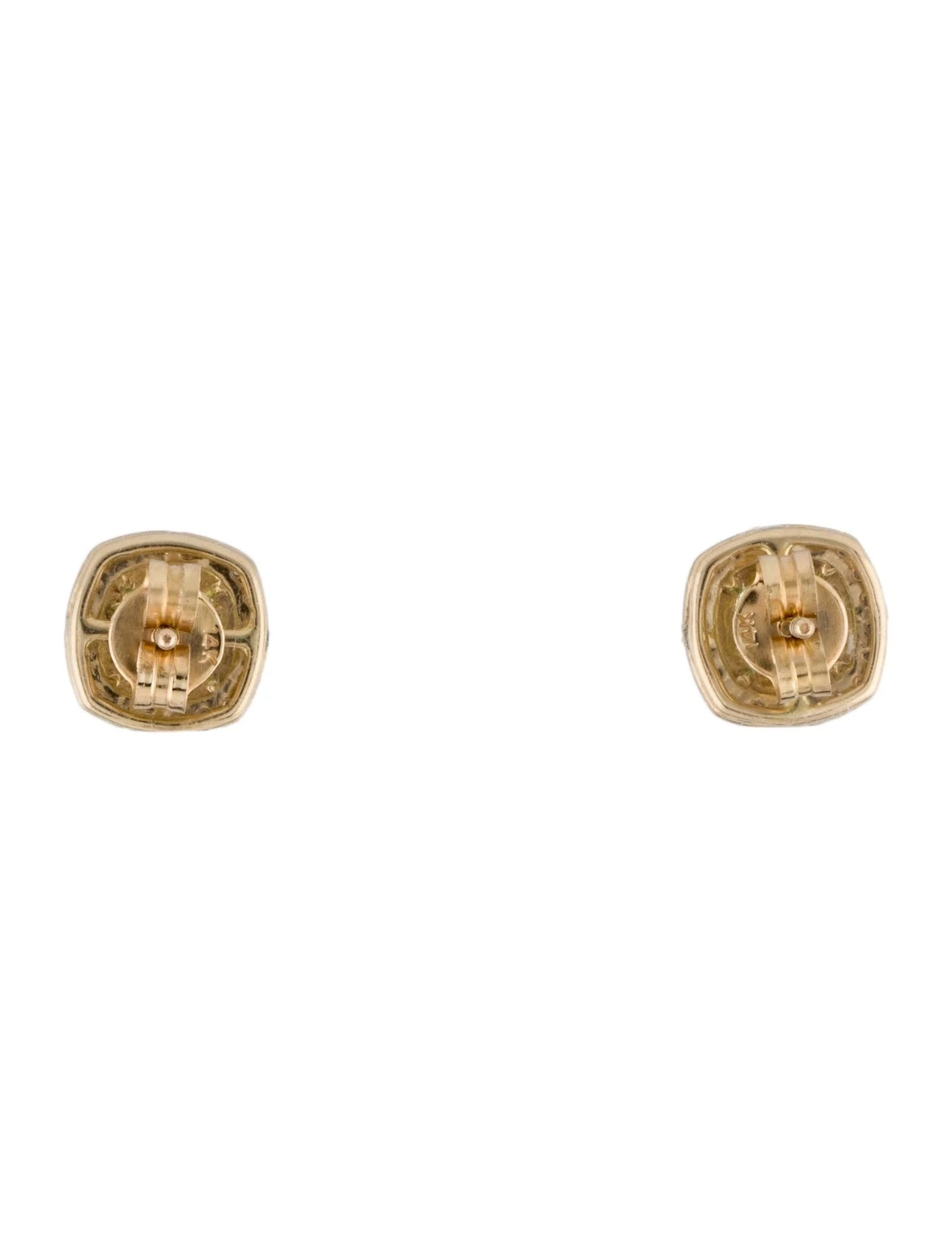14K 1.60ctw Peridot & Diamond Stud Earrings