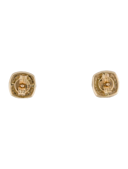 14K 1.60ctw Peridot & Diamond Stud Earrings