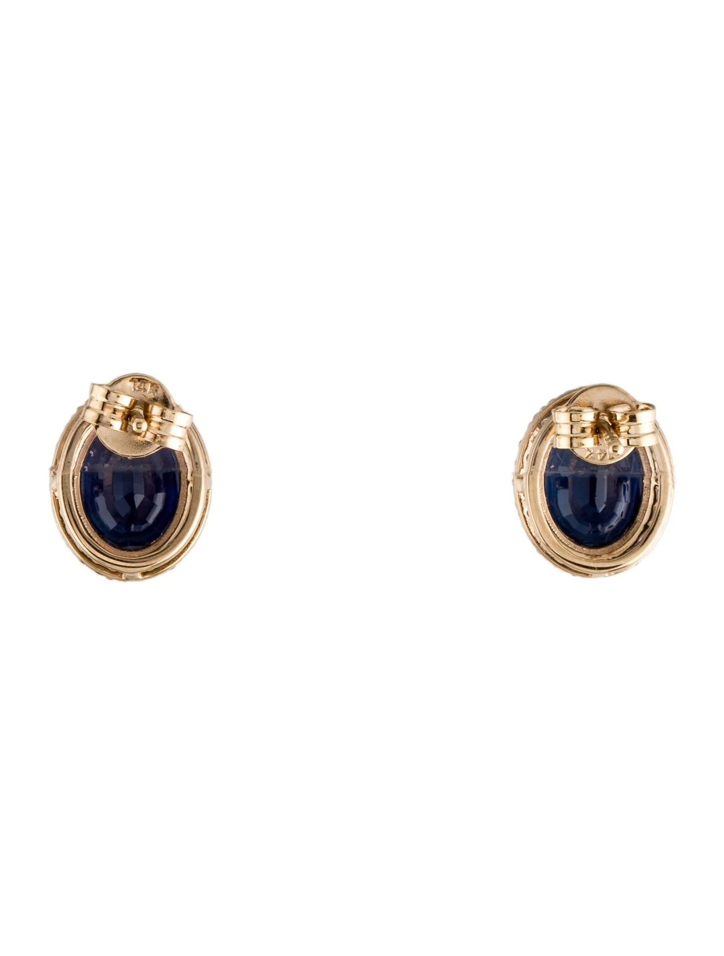 14K Sapphire & Diamond Stud Earrings