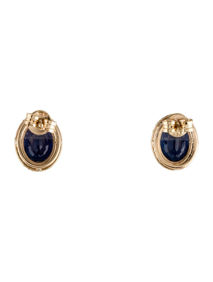14K Sapphire & Diamond Stud Earrings
