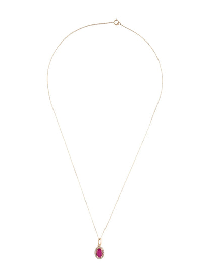 14K Ruby & Diamond Pendant Necklace