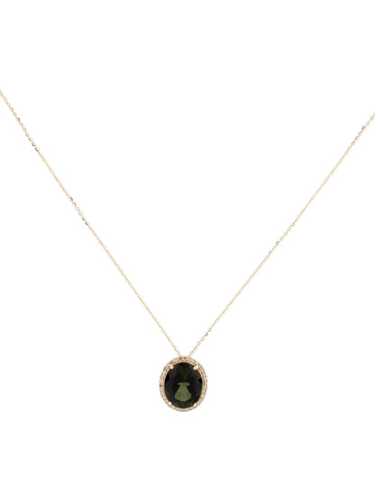 14K Tourmaline & Diamond Pendant