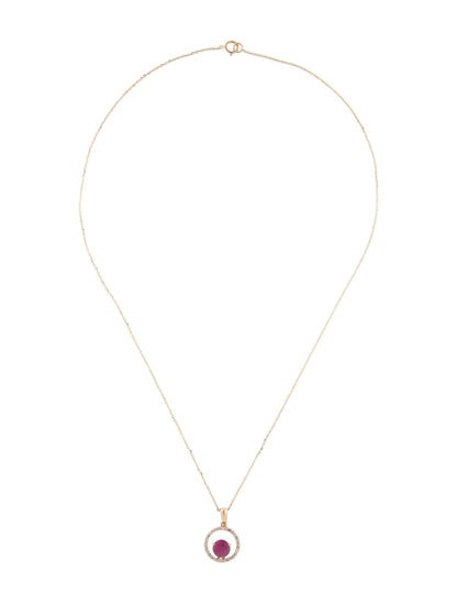 14K Ruby & Diamond Pendant Necklace