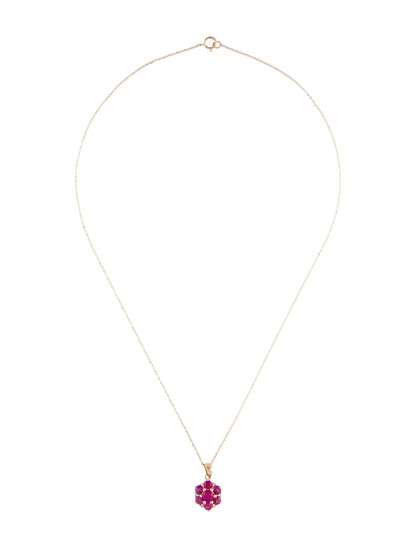 14K 1.09ctw Ruby & Diamond Pendant Necklace