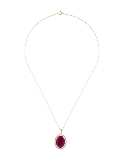 14K Ruby & Diamond Pendant Necklace