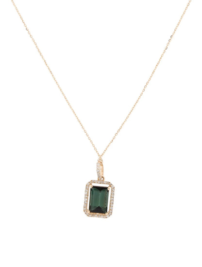 14K Tourmaline & Diamond Pendant Necklace