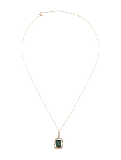 14K Tourmaline & Diamond Pendant Necklace