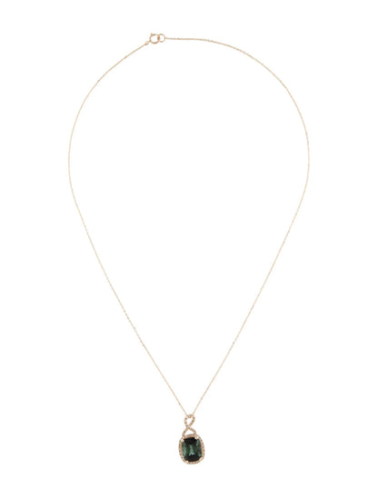 14K Tourmaline & Diamond Pendant Necklace