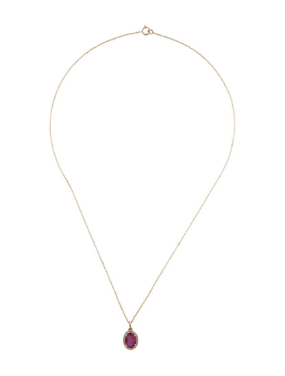 14K 1.70ct Ruby & Diamond Pendant Necklace