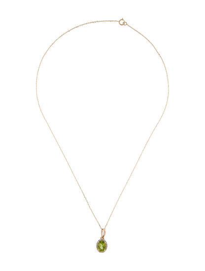 14K Peridot & Diamond Pendant Necklace