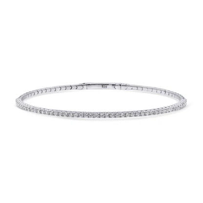 Flexible CZ Bangle in Sterling Silver